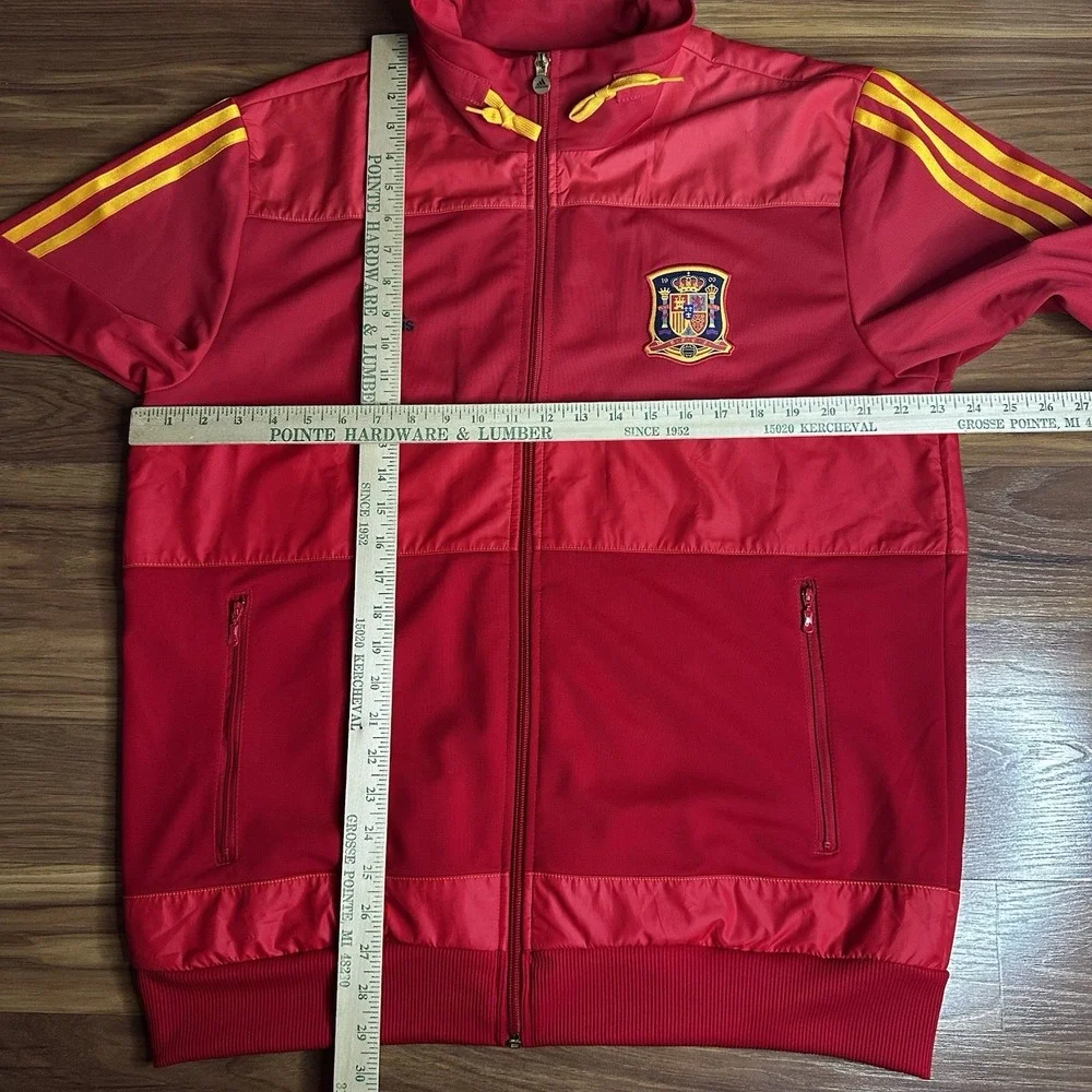 Adidas Spain National Team Jacket Mens XL Red Track Warm Up Soccer Futbol RFEF